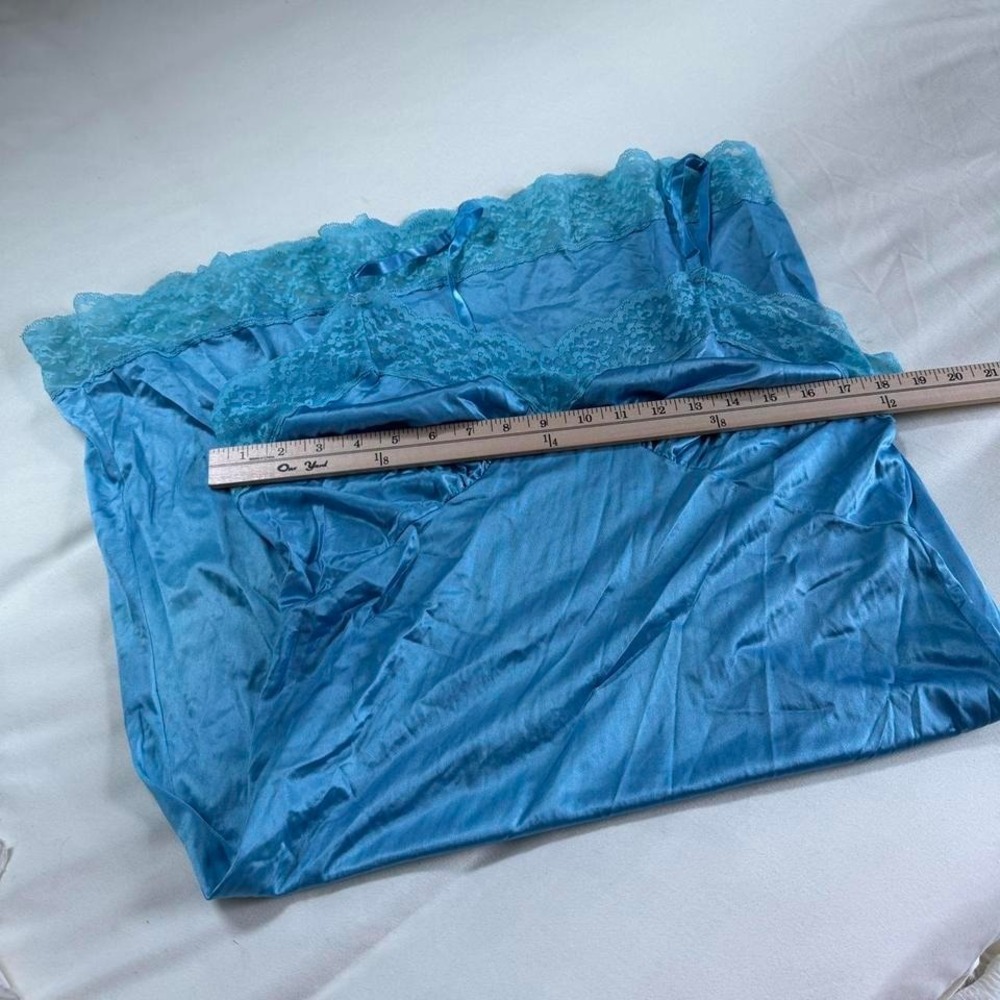 blue lace‎ slip dress  60s blue lace slip - Picture 4 of 5